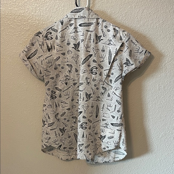 Columbia Sam Larson Gray Patterned Short Sleeve Shirt - Picture 3 of 4